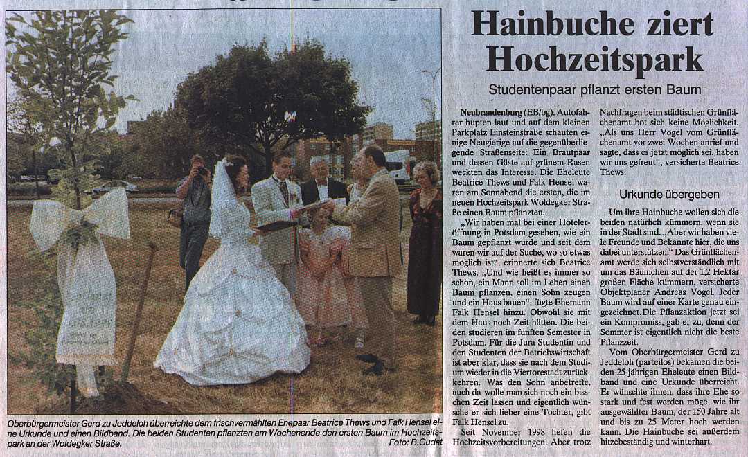 Neubrandenburger Zeitung vom 16.08.1999